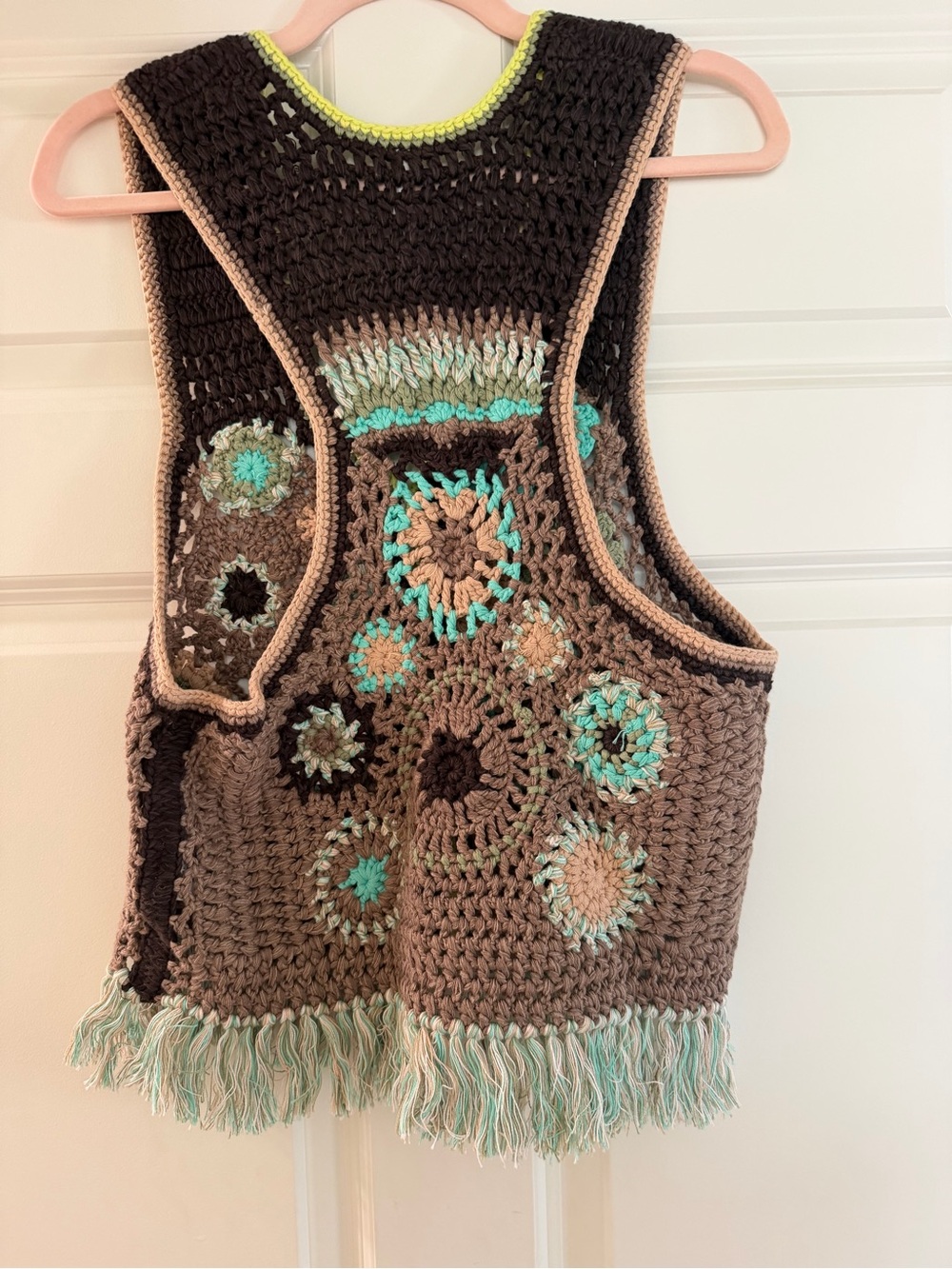 Free People Desert Rose Crochet Vest Size M - Picture 3 of 3